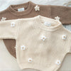 Newborn Baby Girls Winter Flower Sweater Clothes