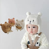 Cute Bear Baby Hat with Earflap Winter Warm Lamb Wool