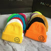 Smiling Face Embroidery Baby Knitted Hat Autumn Winter