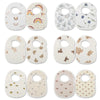 2pcs/set Waterproof Baby Bibs Cotton Infant Feeding Bib