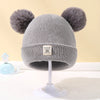 Autumn Winter Baby Warm Knitted Hats With Pom Kids