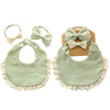 3Pcs/Set Solid Muslin Cotton Bamboo Baby Bib Tassel